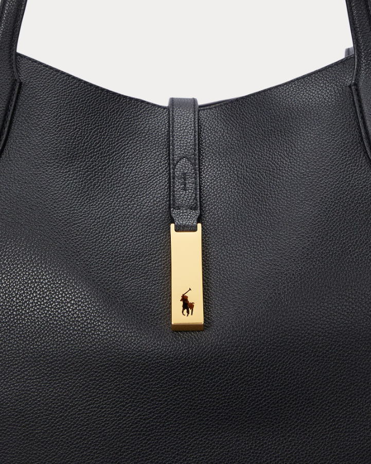Polo ID Leather Large Tote Black