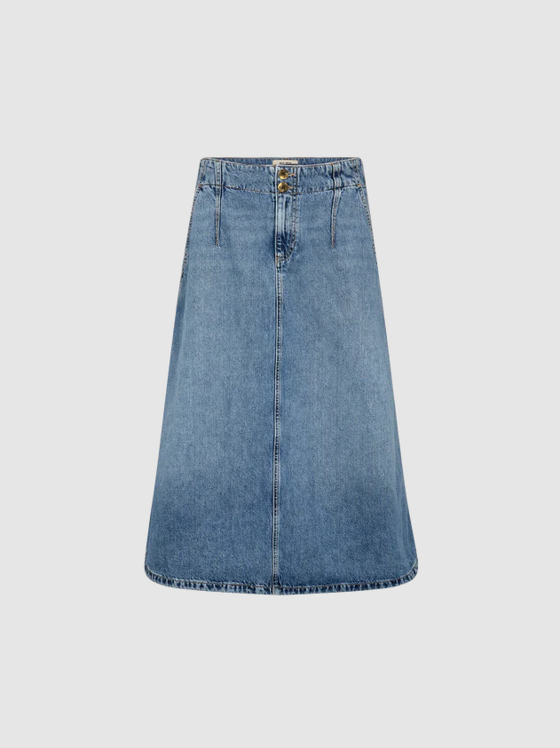 Mmleala Denim Skirt Mid Blue
