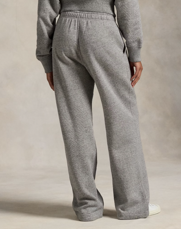 Drawstring Wide-leg Tracksuit Bottoms Grey Heather