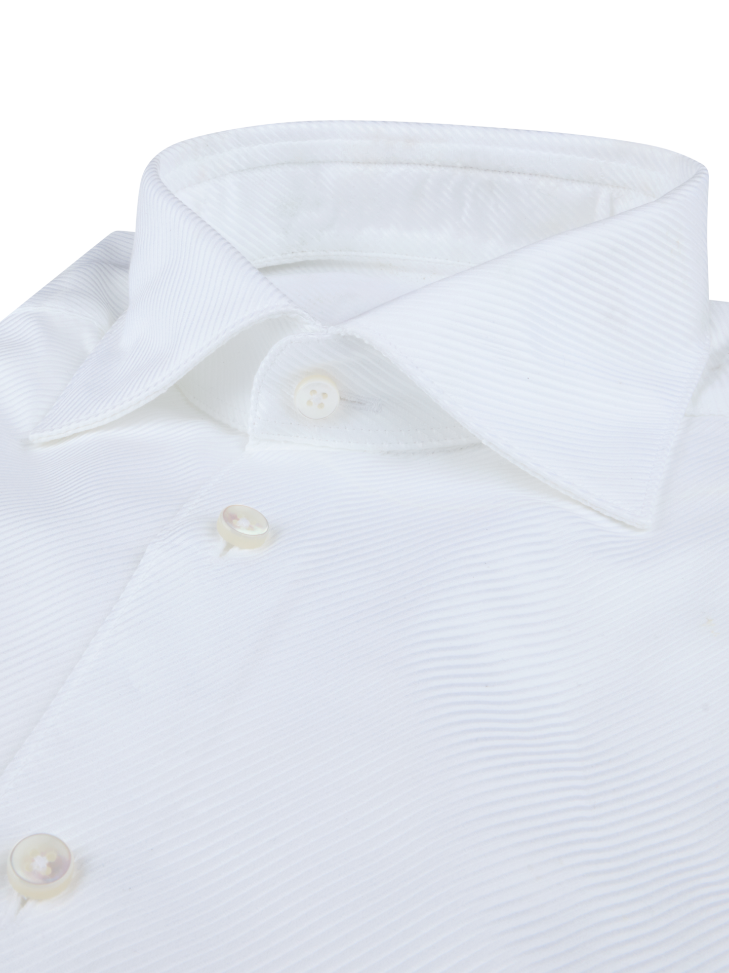 White Striped Twill Slimline Shirt