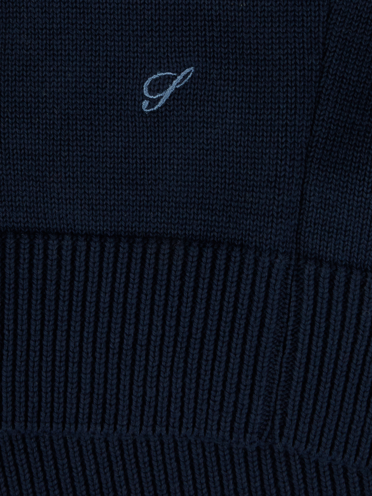 Cardigan Knitted Zip Organic Cotton Navy