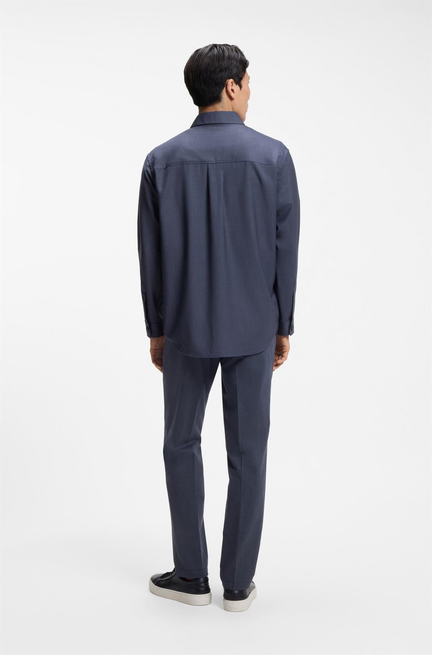 P-Carper Overshirt in washable air wool Blue