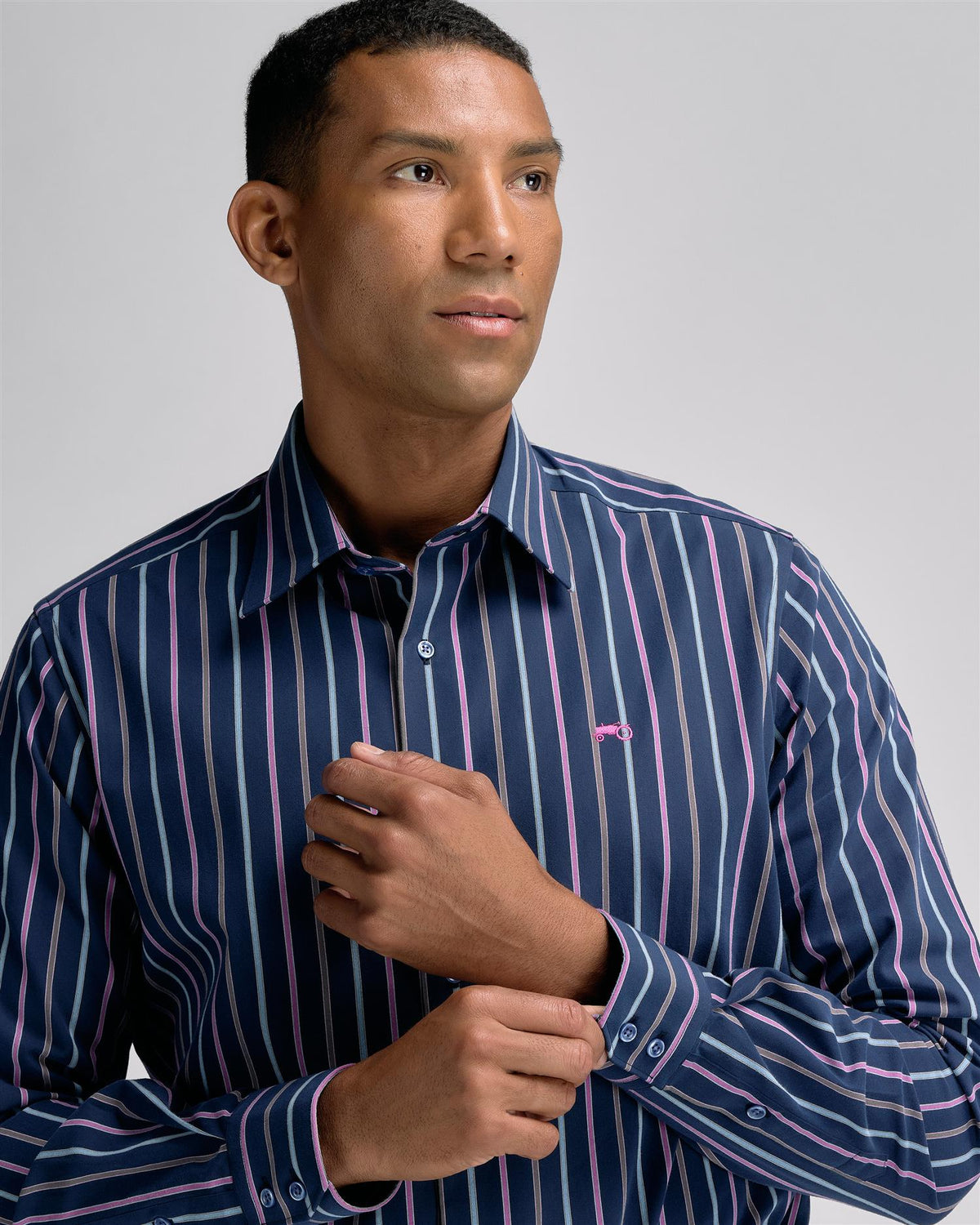 Colorfull Stripe Shirt Dark Navy