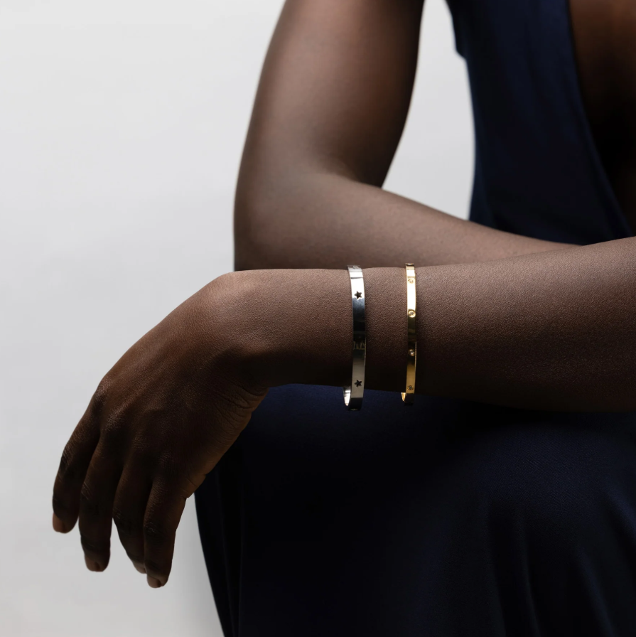 LEIA-STAR BANGLE BRACELET STAINLESS STEEL - Silver
