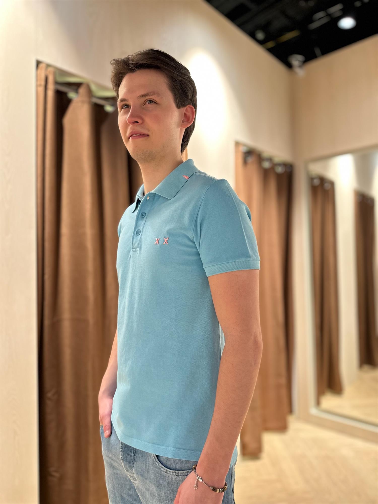 Prepster piquet turquoise