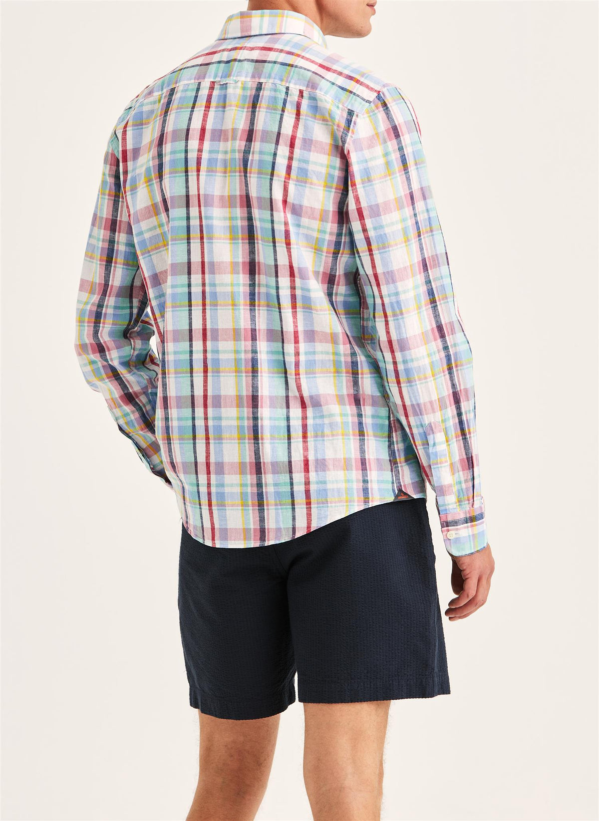 Linen Preppy Check shirt cassic Pink