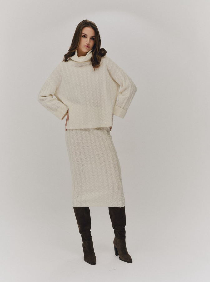 Valencia Merino Skirt Creme