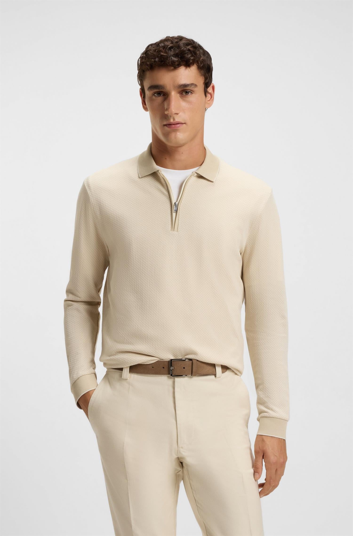 Peduzzi Mercerised Cotton Polo Shirt Natural