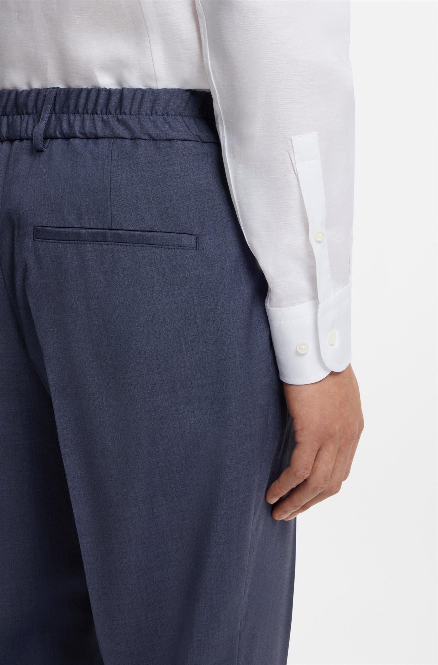 P-Perin Tapered-fit trousers in washable air wool Blue