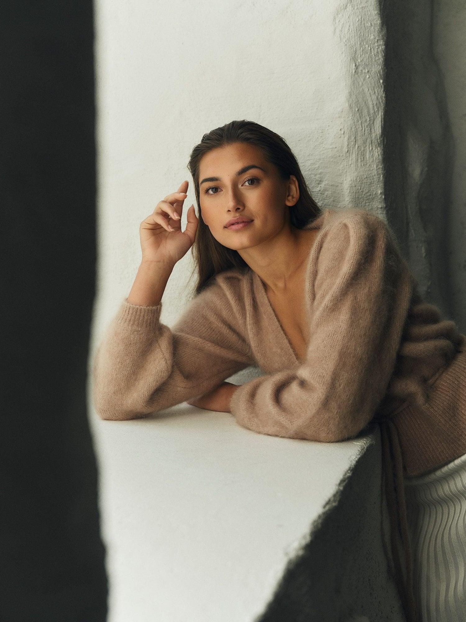 Malin Chunky Cardigan Hazel Beige