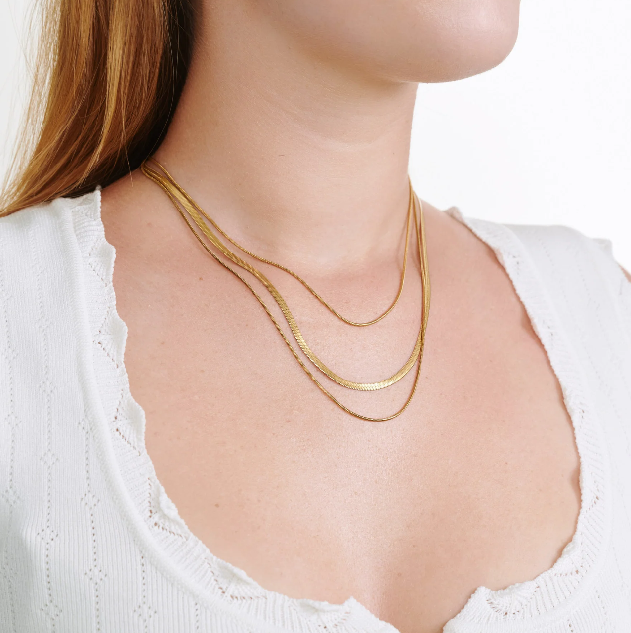 Matilde - Triple Chain Necklace Stainless steel gold