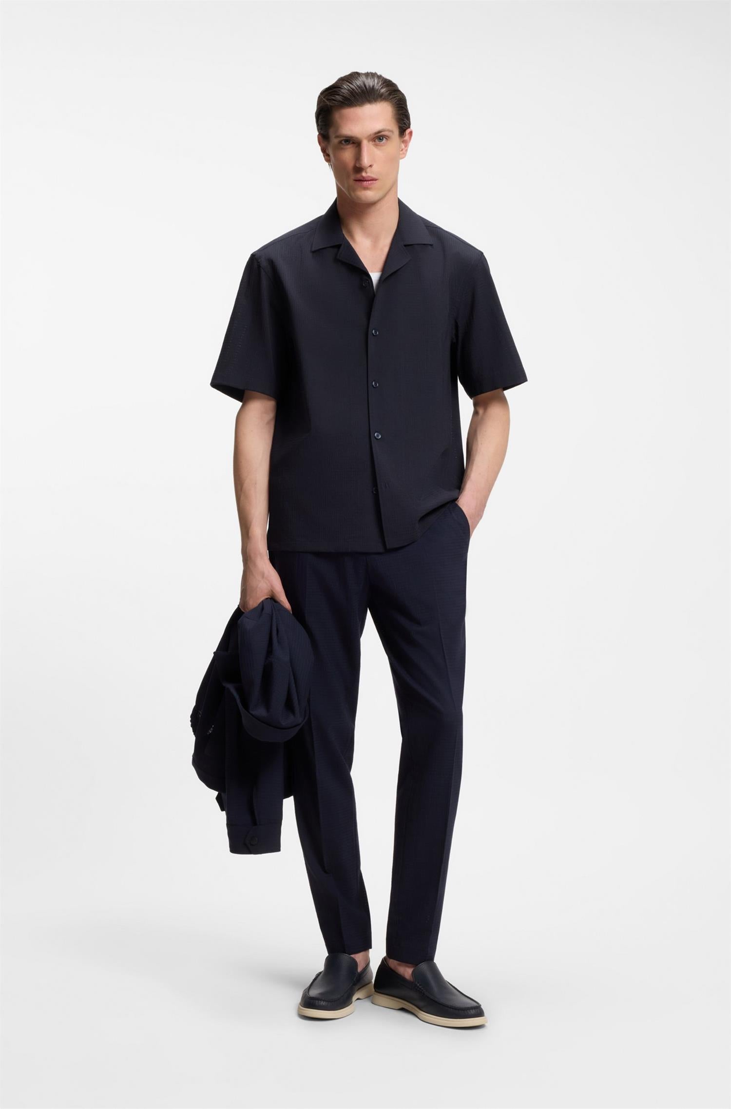 P-Lars Relaxed-fit shirt in wool-blend mesh