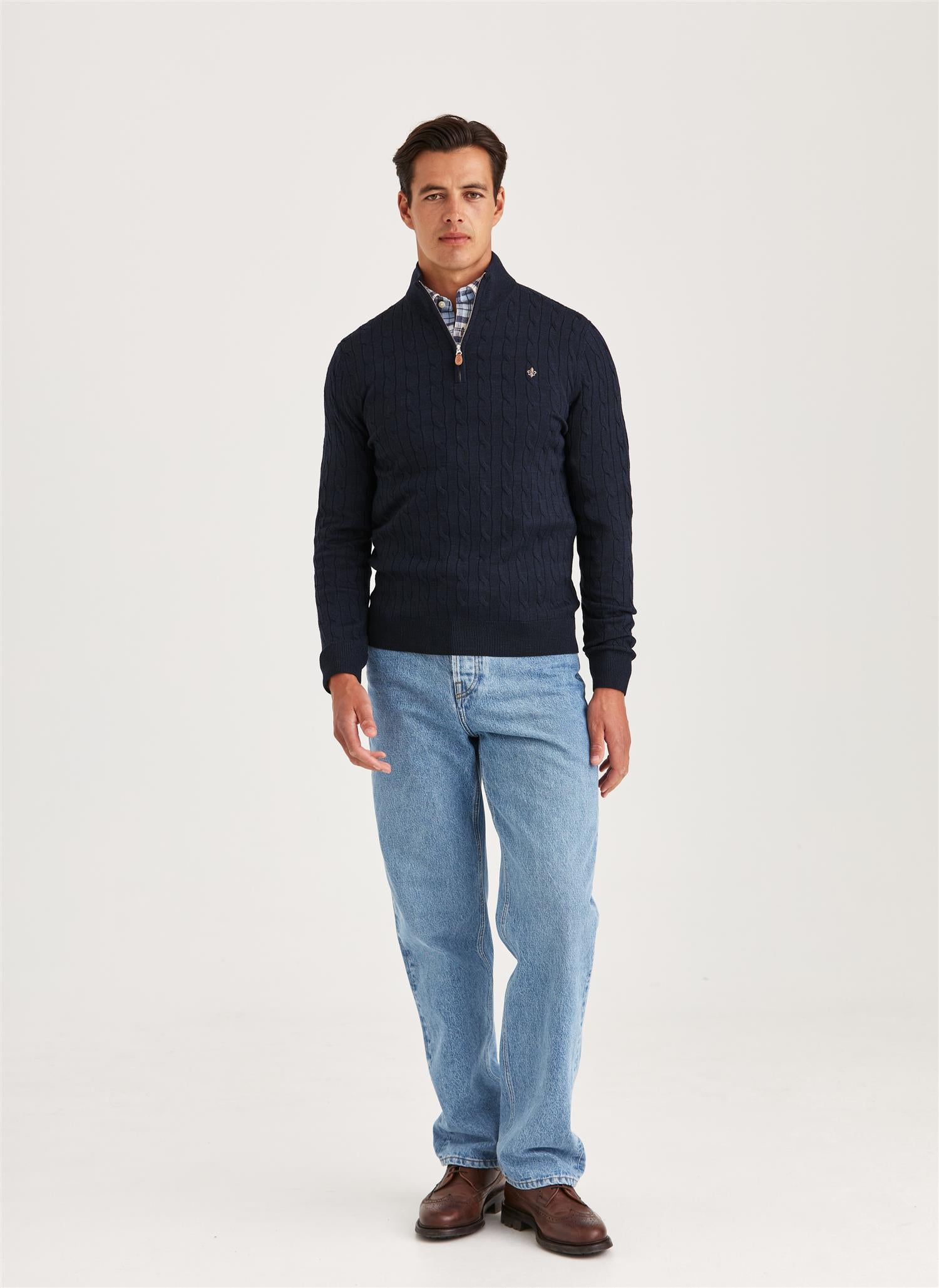 Merino Cable John Zip Navy