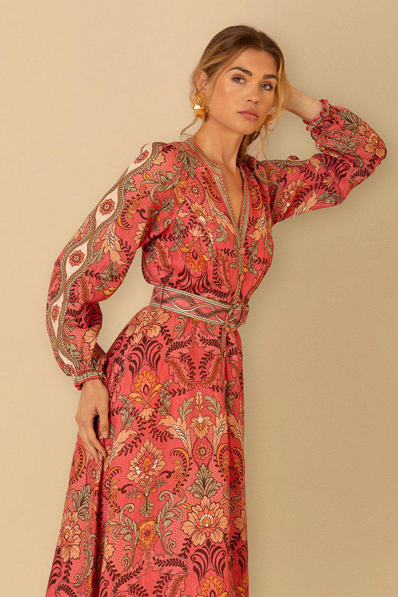 Ryann Linen Maxi Dress - Rose