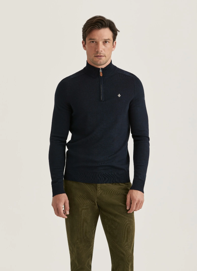 Merino John Zip Navy