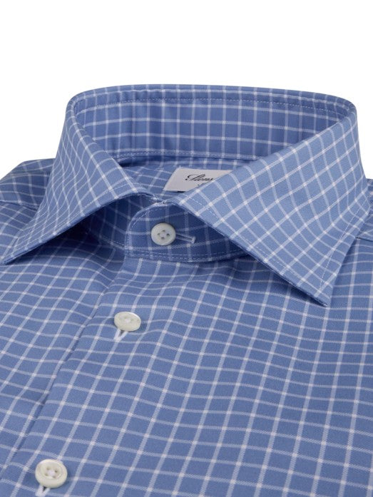 Checked Twill Fitted Body Shirt