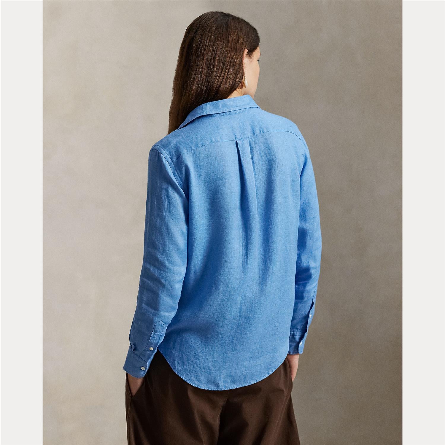 Classic-Long Sleeve-Button Front Shirt - Blue