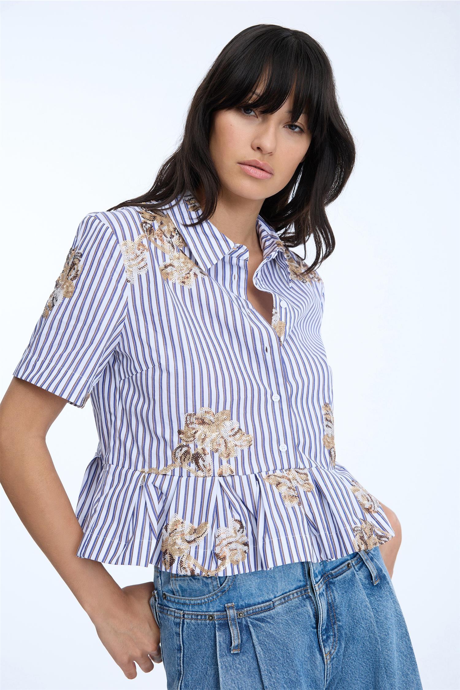 Nuriana Shirt Stripe White