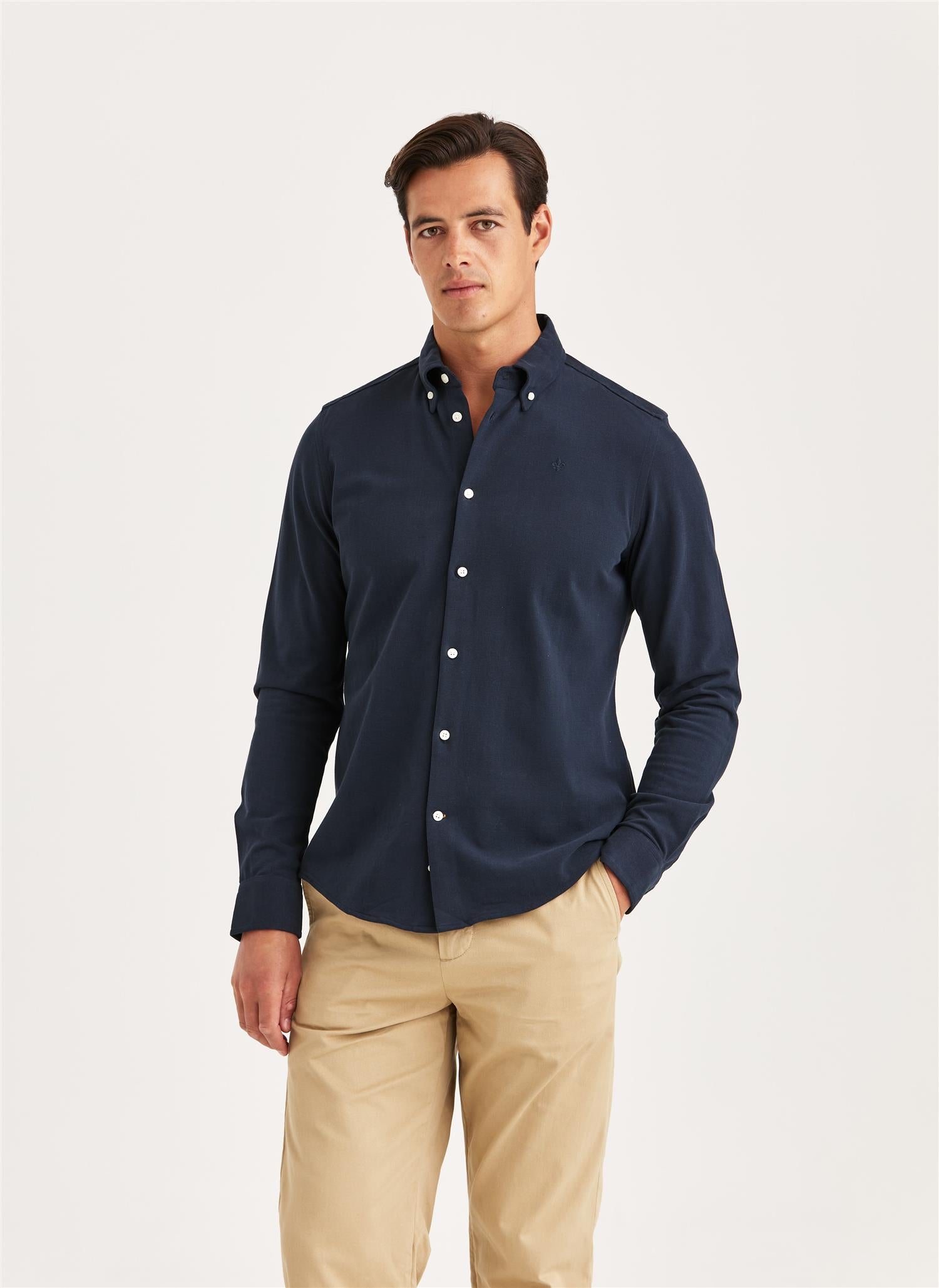 Camden Piqué Shirt Old Blue
