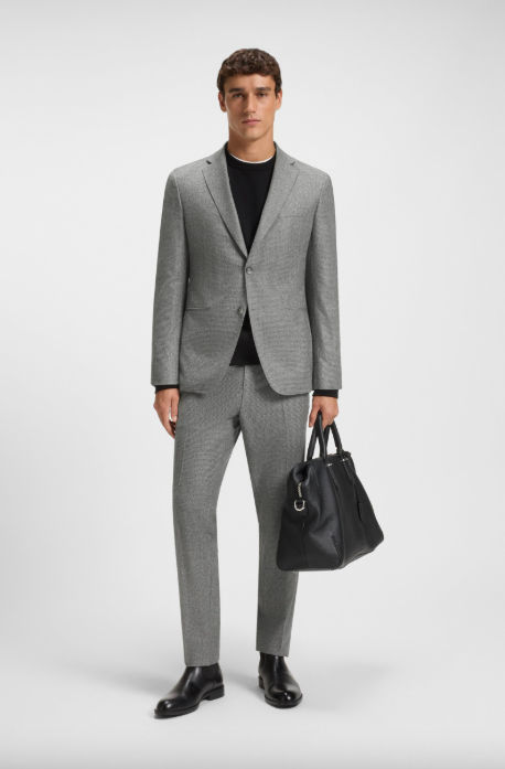 Genius Micro Patterned Wool Pant