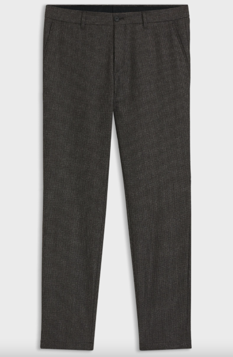 Genius Micro Patterned Wool Pant Dark Brown