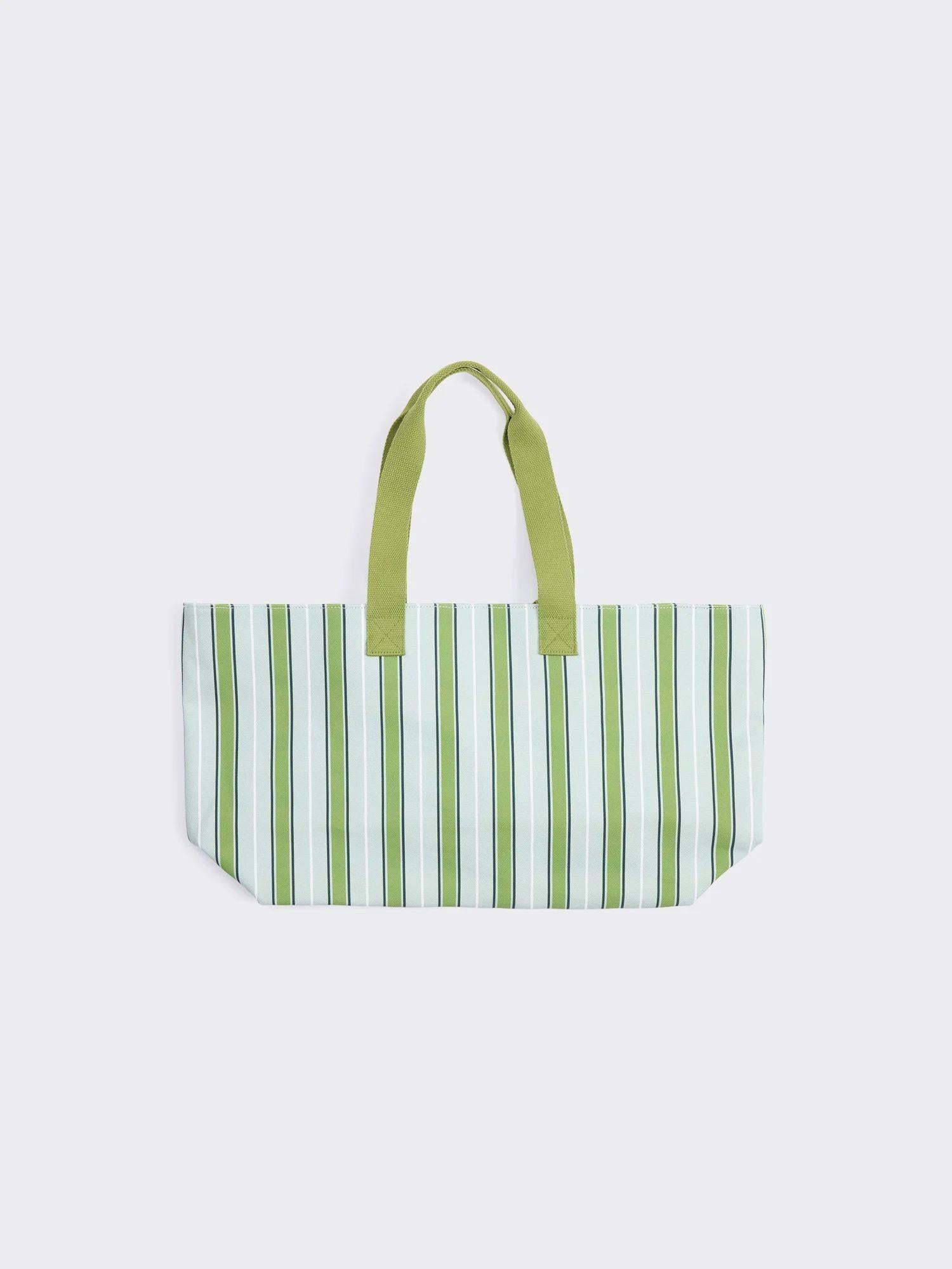 Bang Stripe Tote Bag Green Stripe