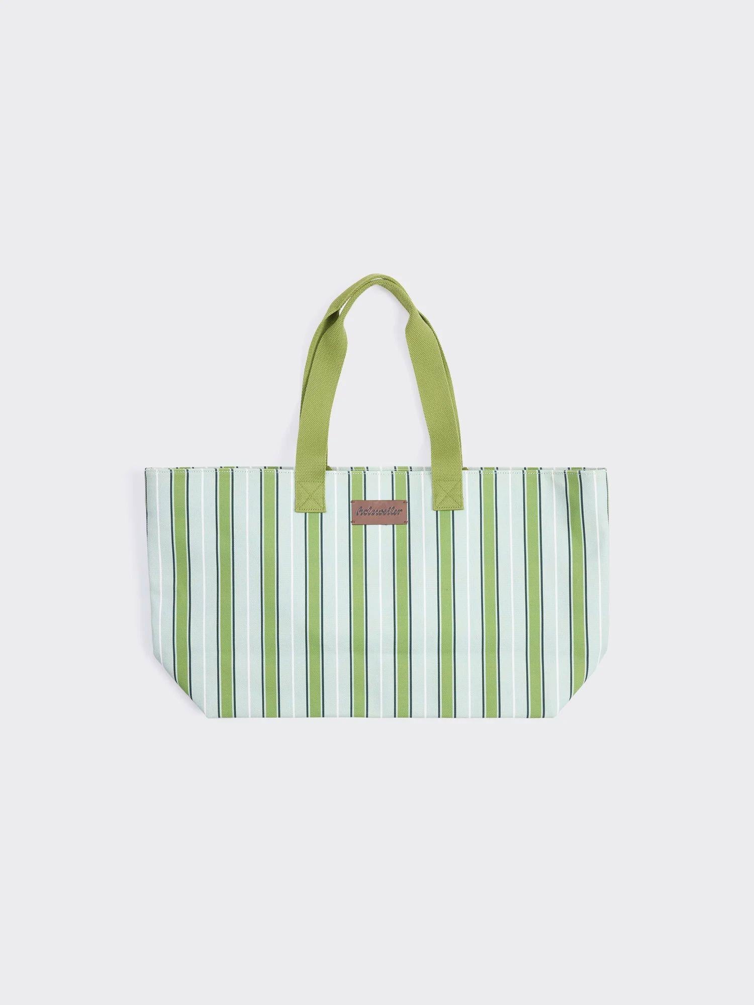 Bang Stripe Tote Bag Green Stripe