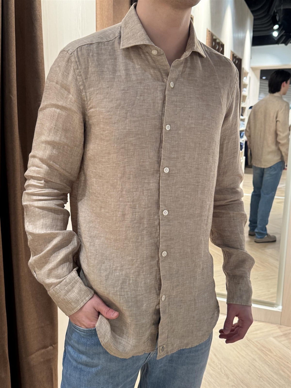 Linen Shirt 3106 Khaki