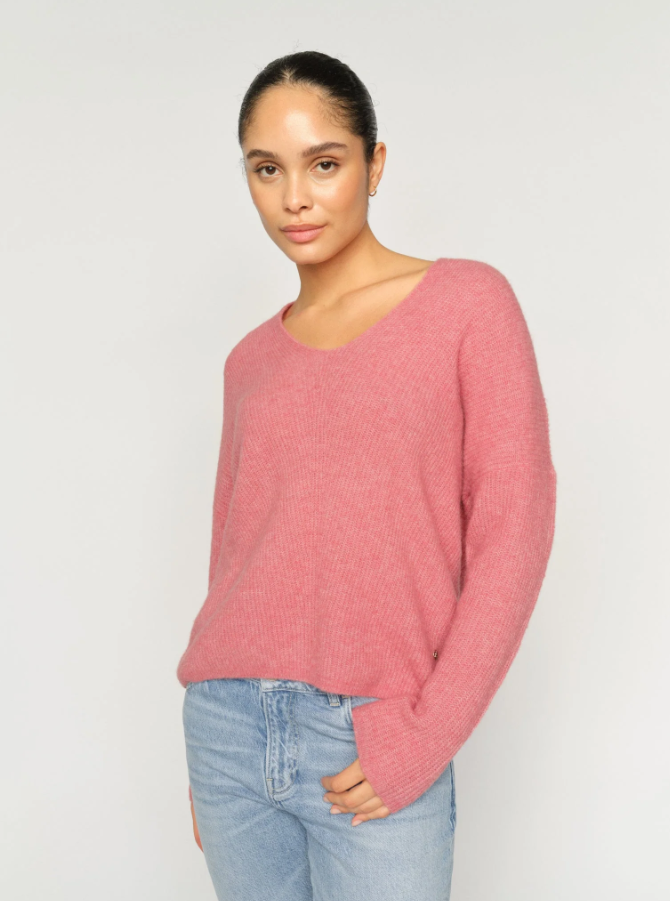 Mmthora V-Neck Knit Dusty Rose