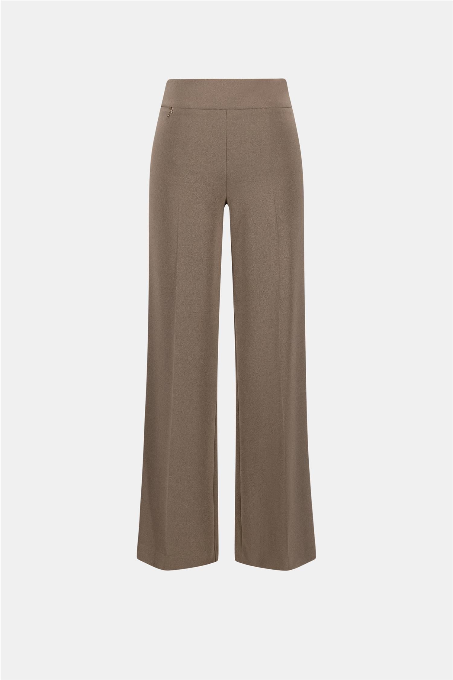 Silky Knit Wide-Leg Pull-On Pants Taupe