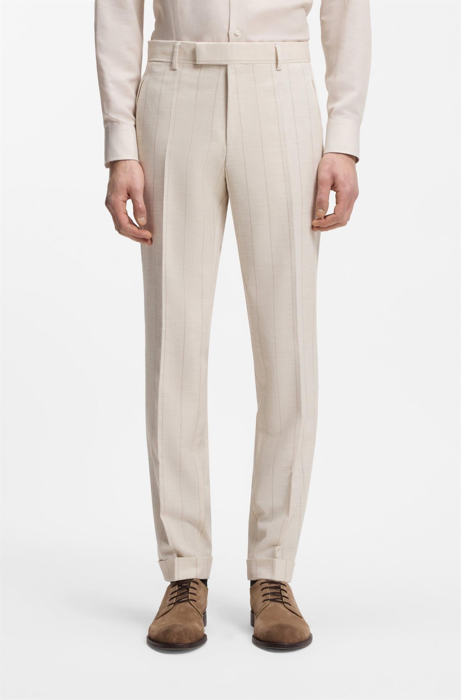 C-Huge Two-piece slim-fit suit in cotton and virgin wool