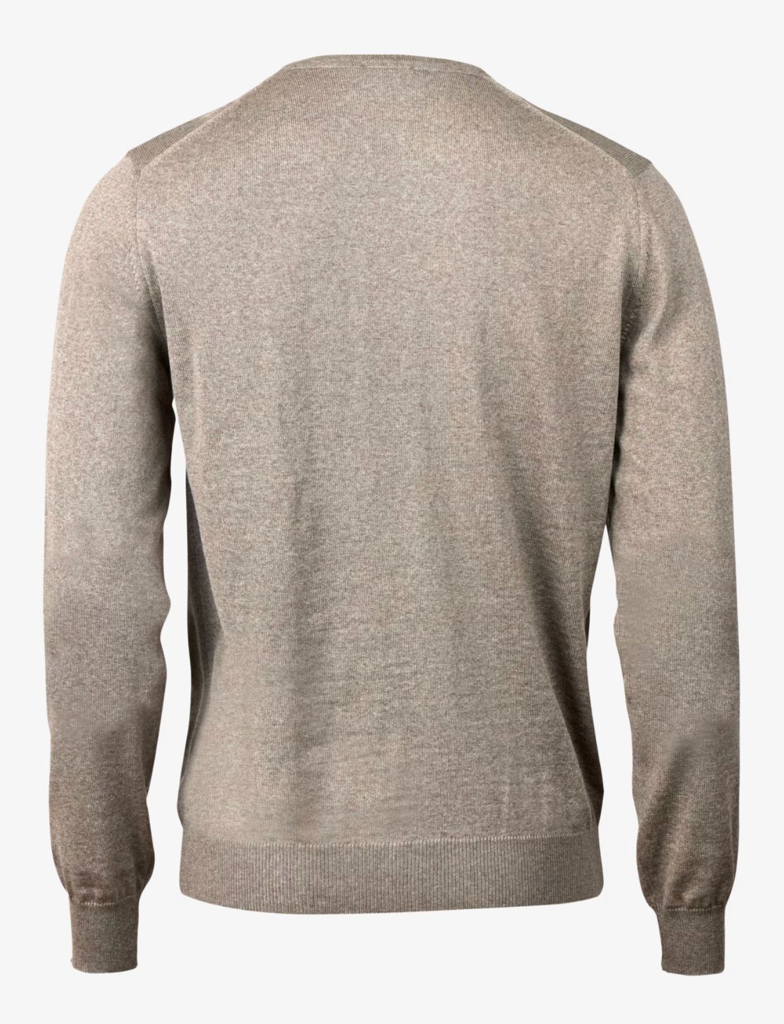 Pullover Knitted V-Neck Merino Wool Light Brown