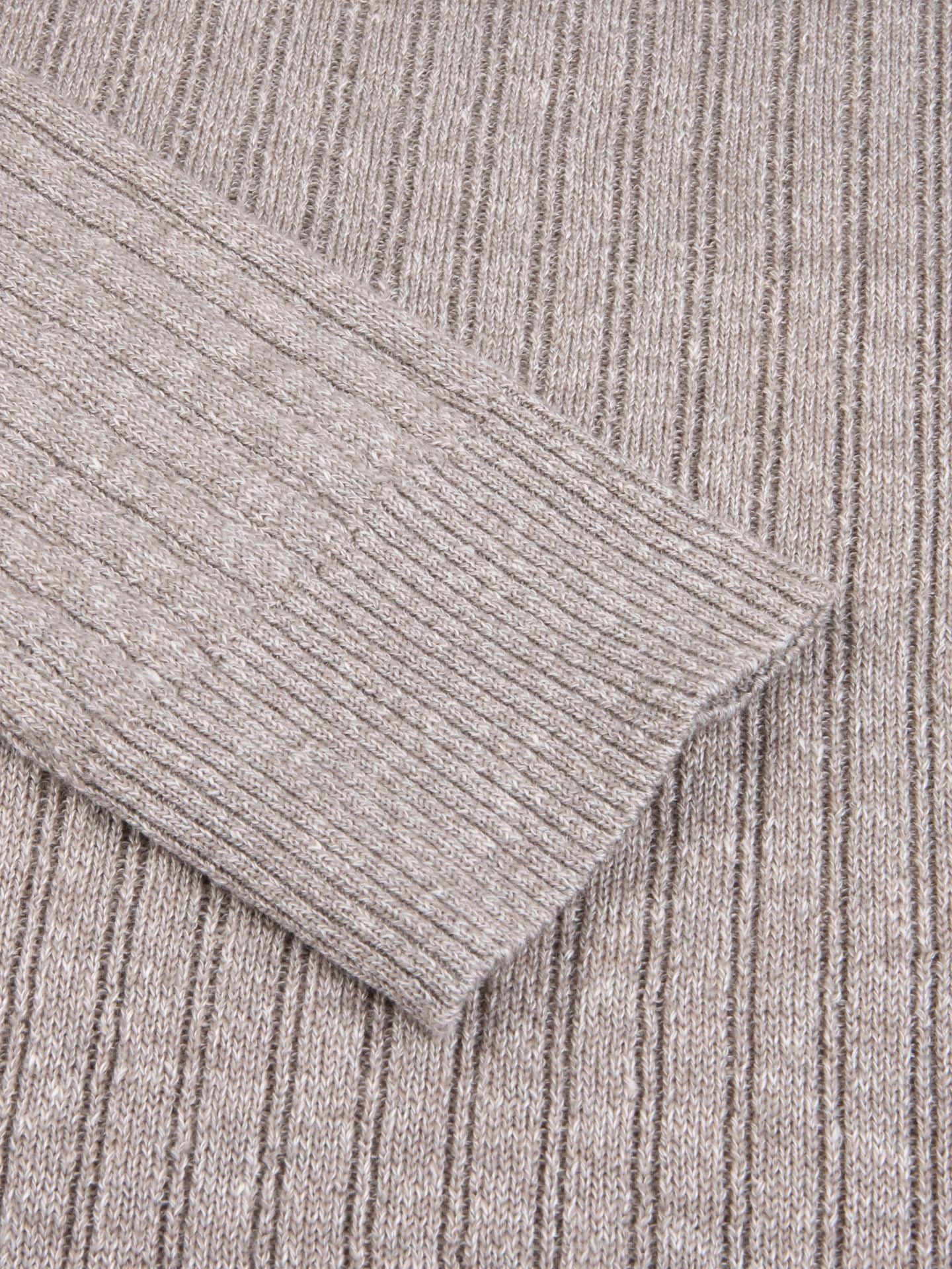 Sweater Knitted Ribbed Linen / Merino Wool Light brown