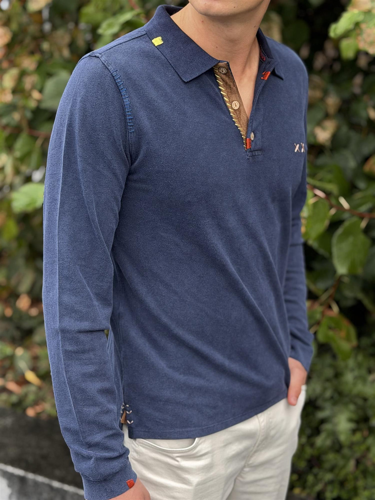 Prepster Longsleeve Slimfit Polo Piquet Navy