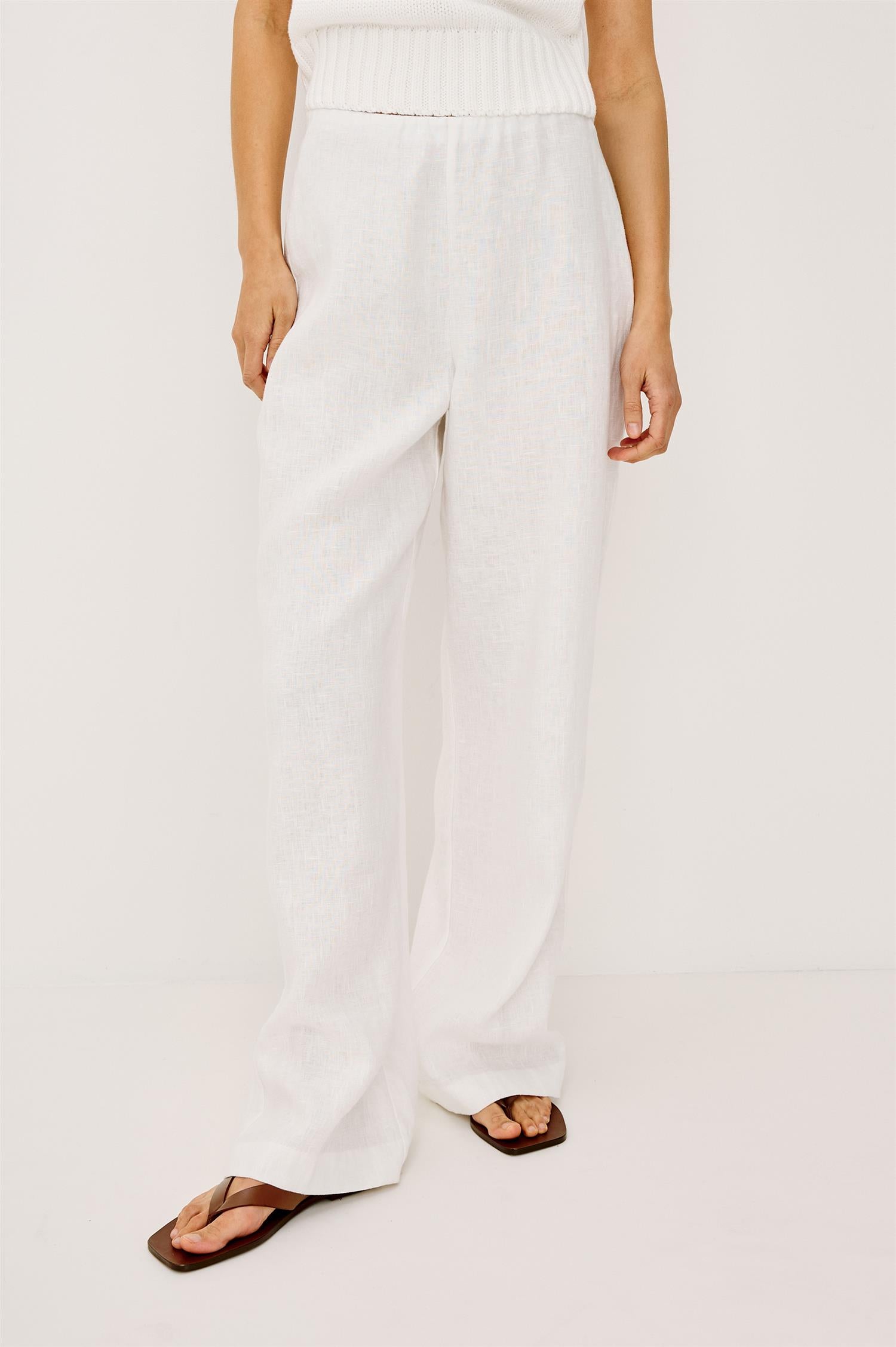 Andrine Linen Pants White
