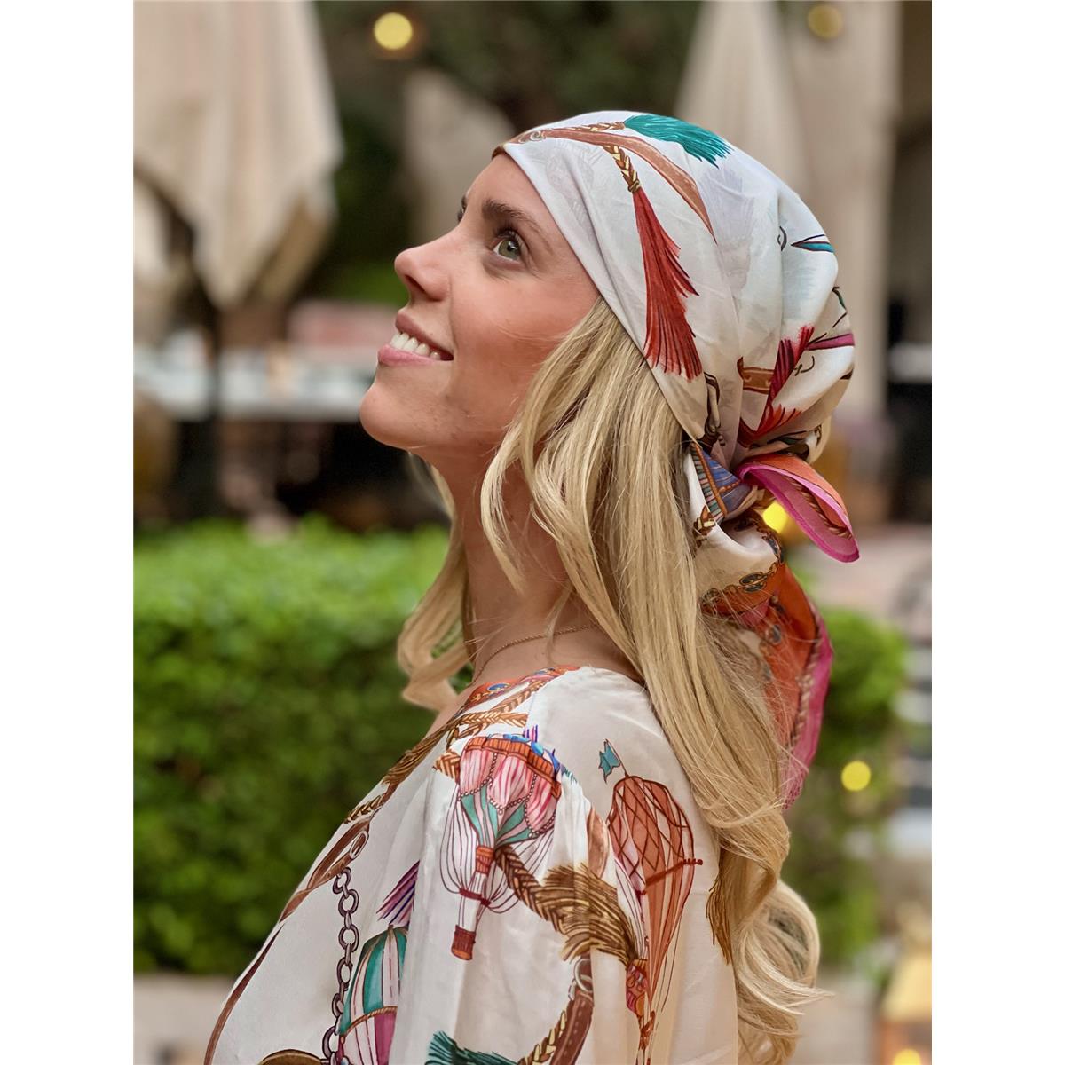 Leilany Silk Scarf White