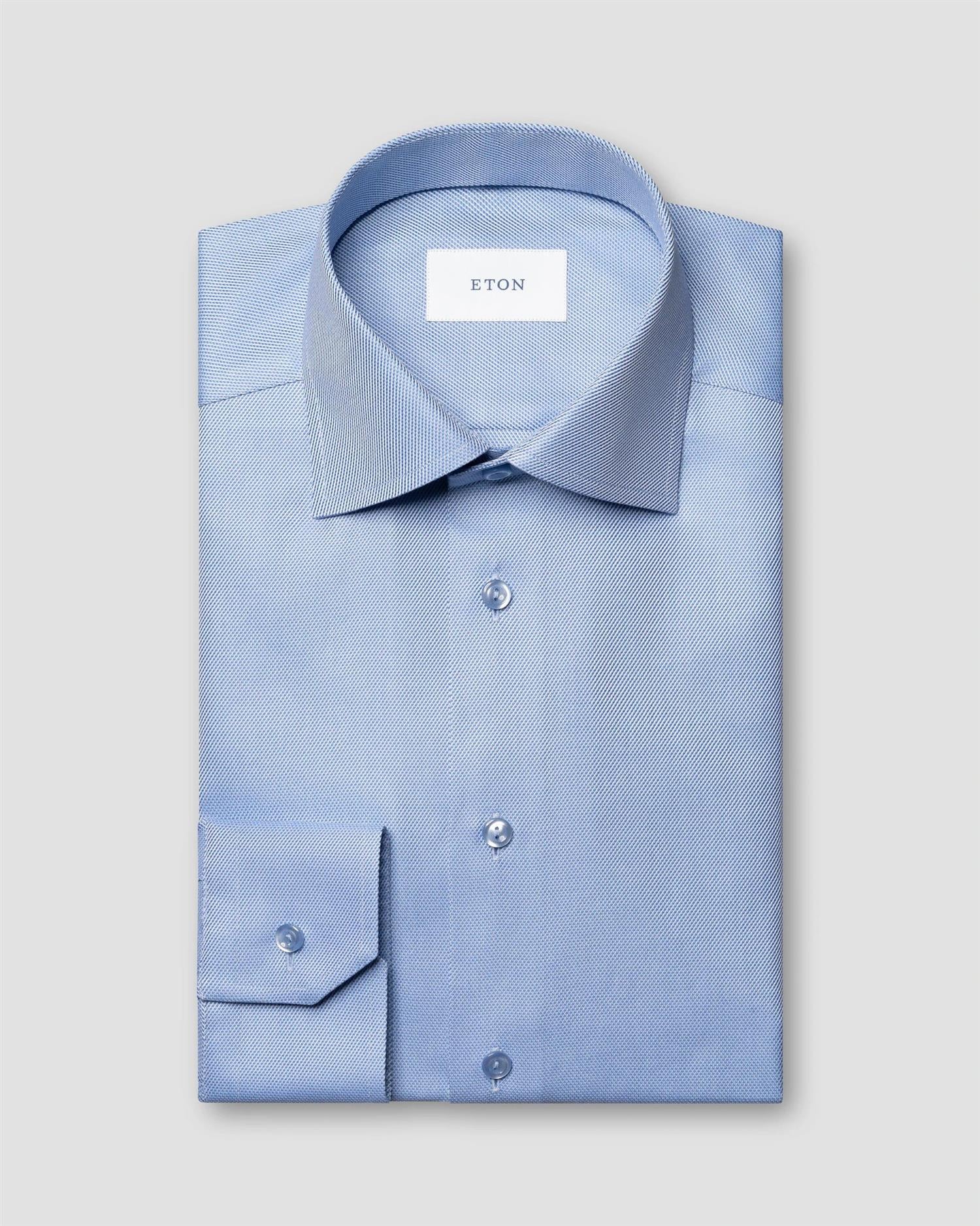 Mid blue Semi Solid Signature Twill Slimfit Shirt