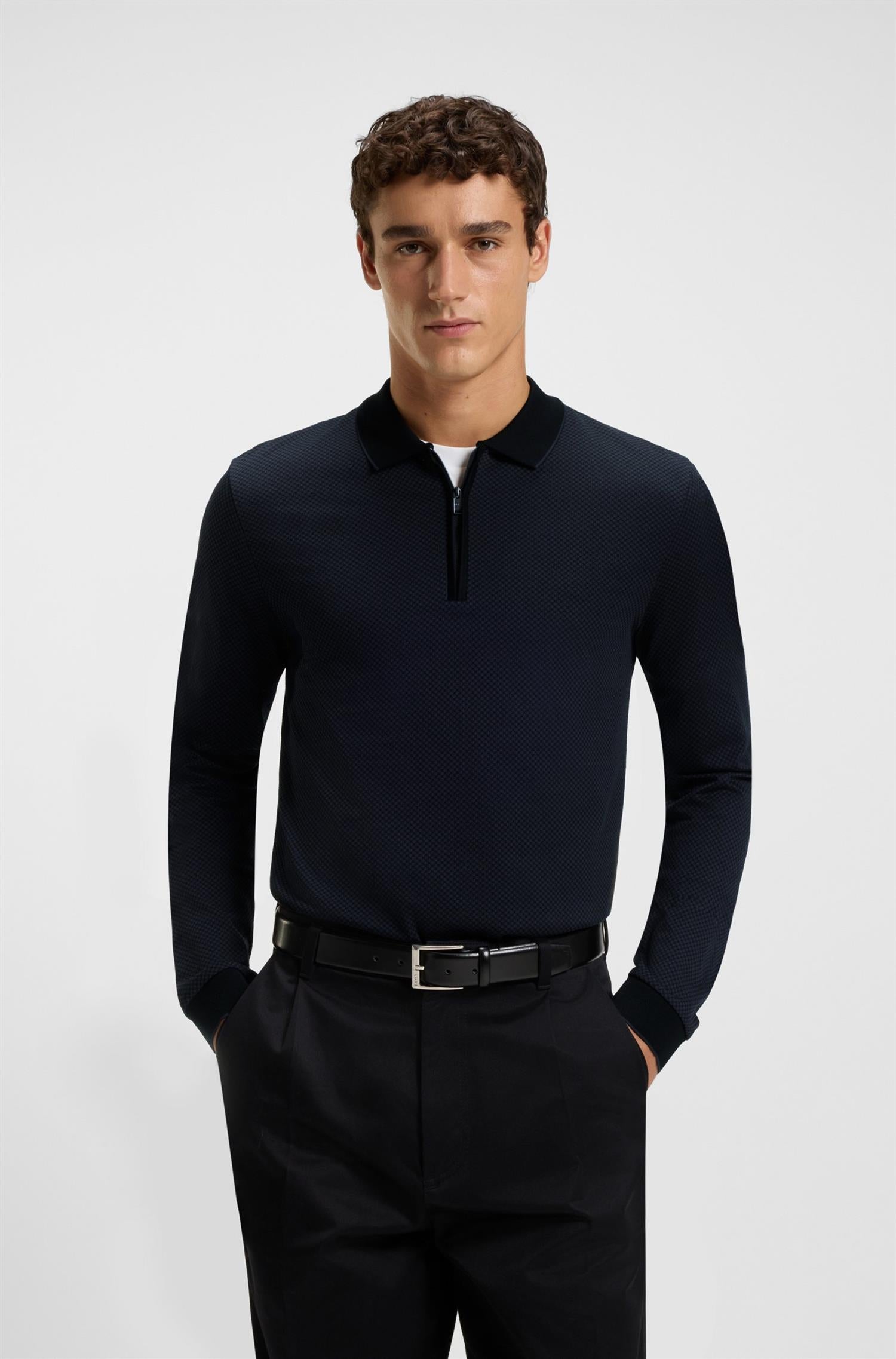 Peduzzi Mercerised Polo Black