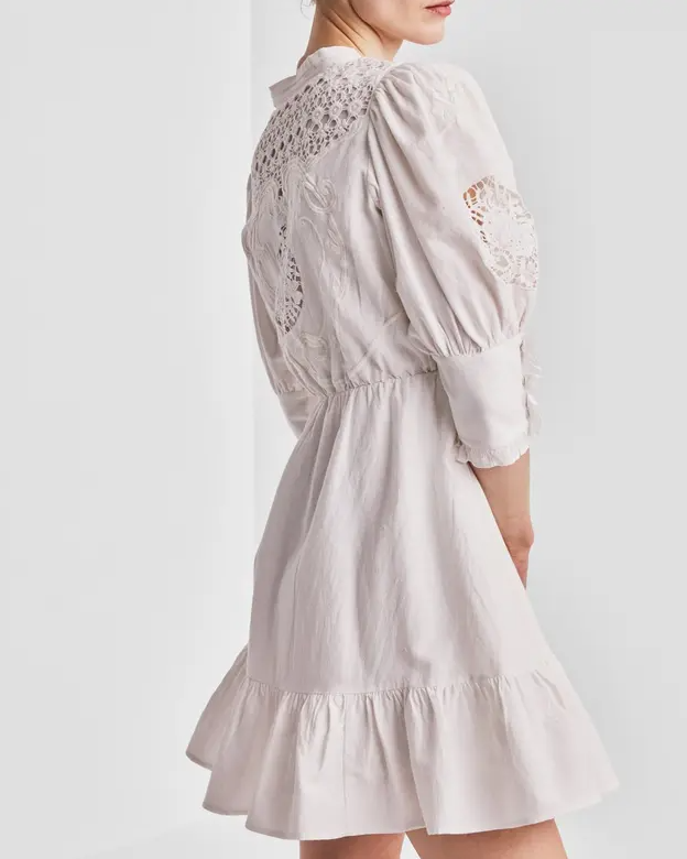 Linen mini dress-offwhite
