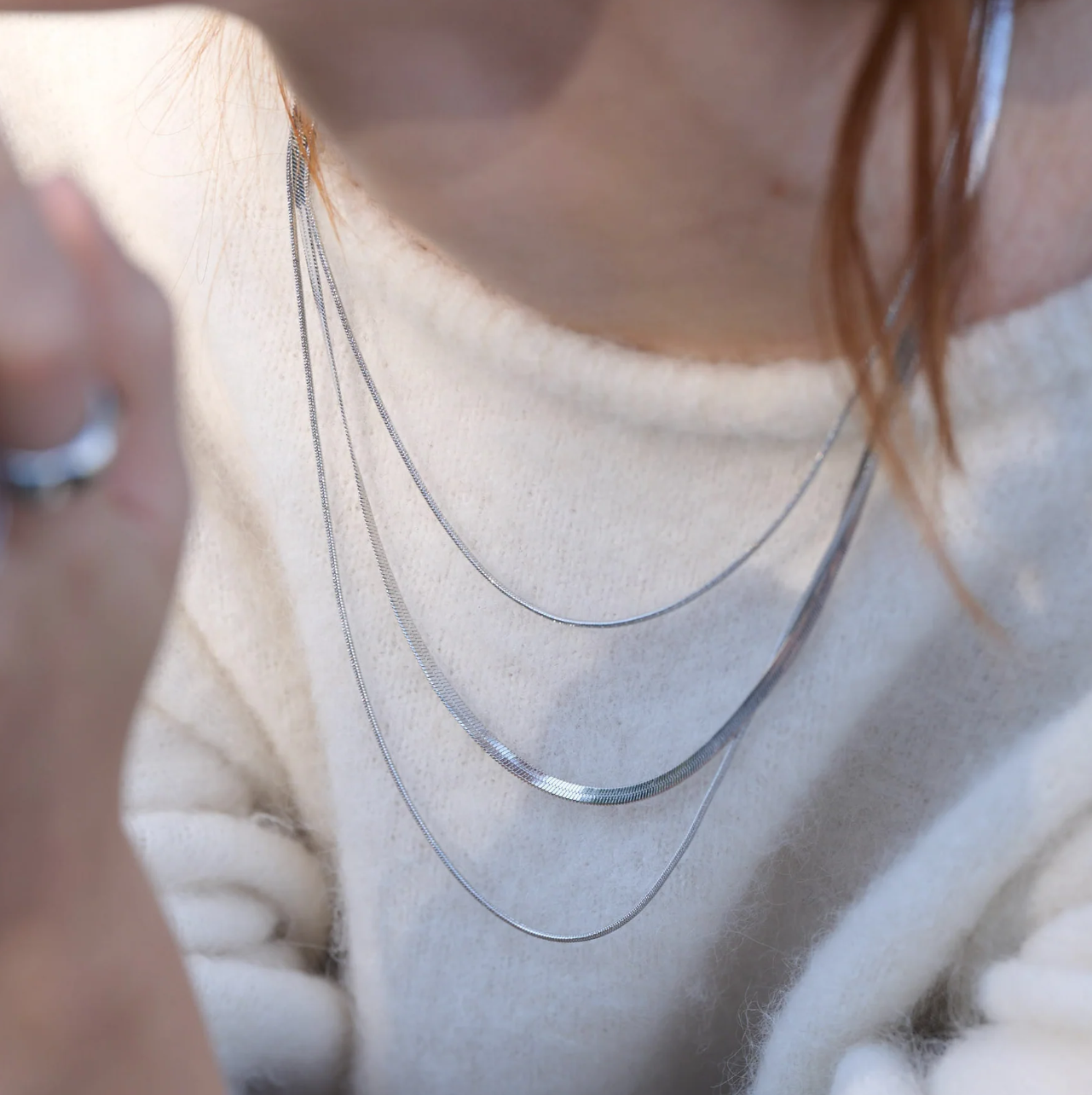 Matilde - Triple Chain Necklace Stainless steel silver