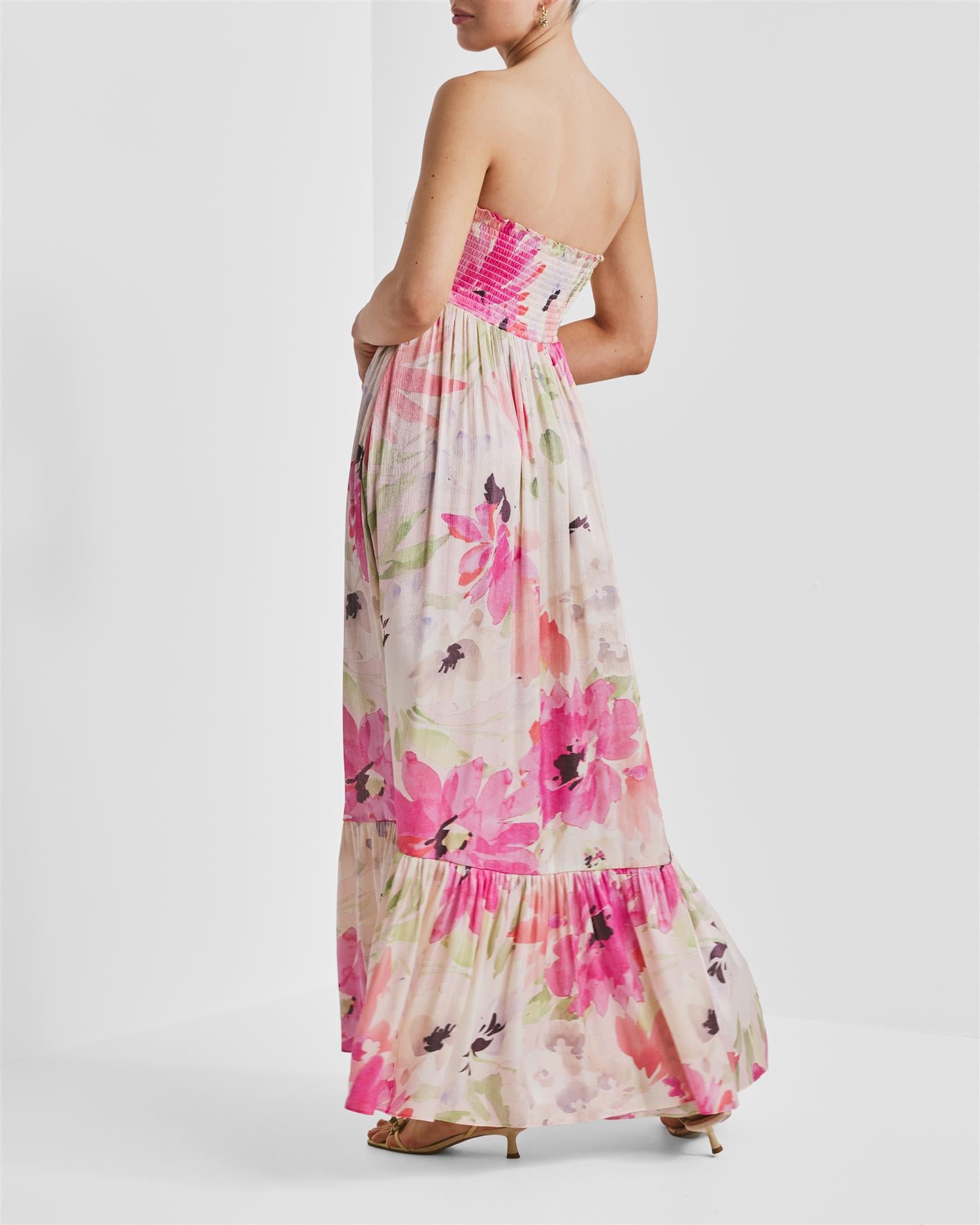 Shiny Bandeau Dress Soft Dew