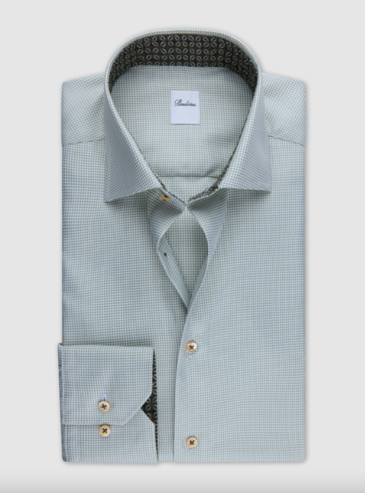 Light Green Contrast Twill Regular Shirt