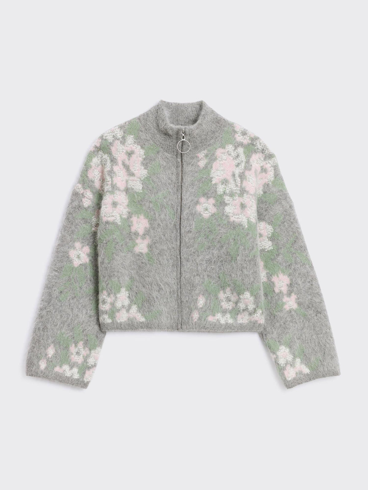 Tine Floral Cardigan Grey Mix