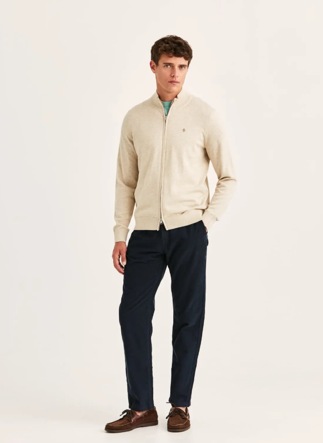 Riley Zip Cardigan Khaki