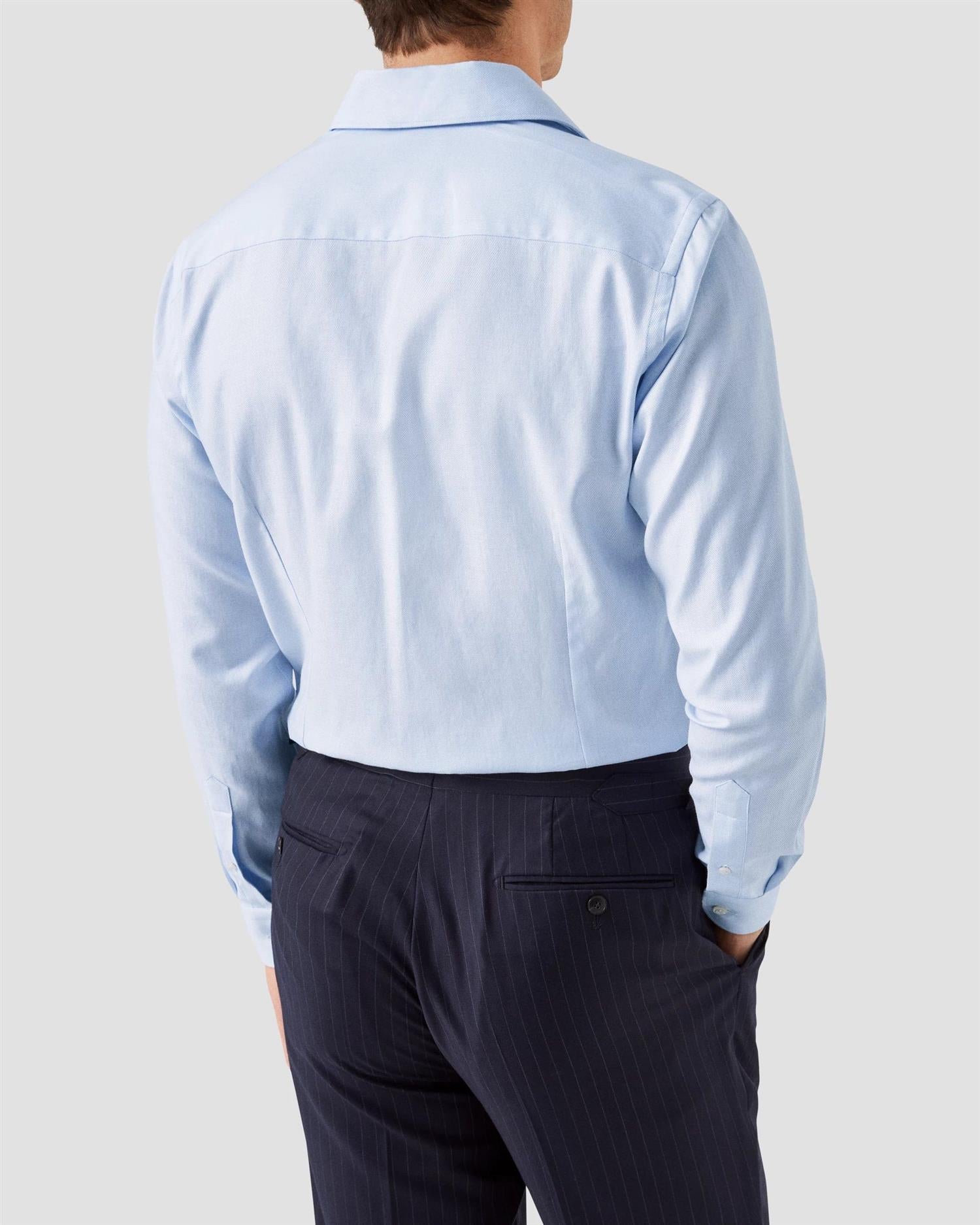 LIGHT BLUE MELANGE SEMI SOLID SLIM SHIRT Fine Twill