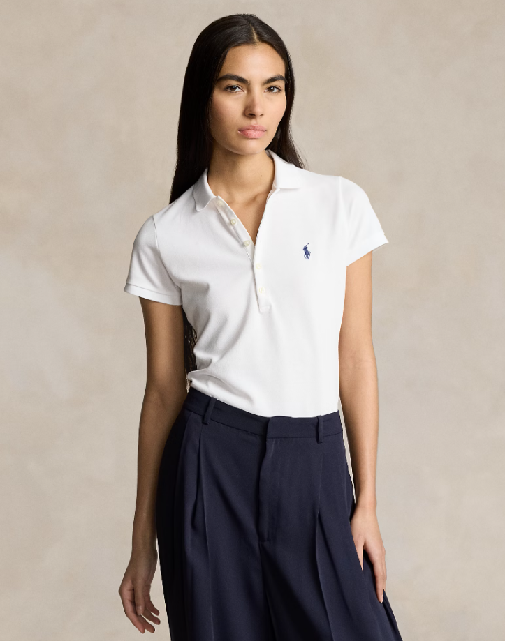 Slim Fit Stretch Polo Shirt-white
