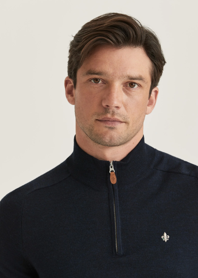 Merino John Zip Navy