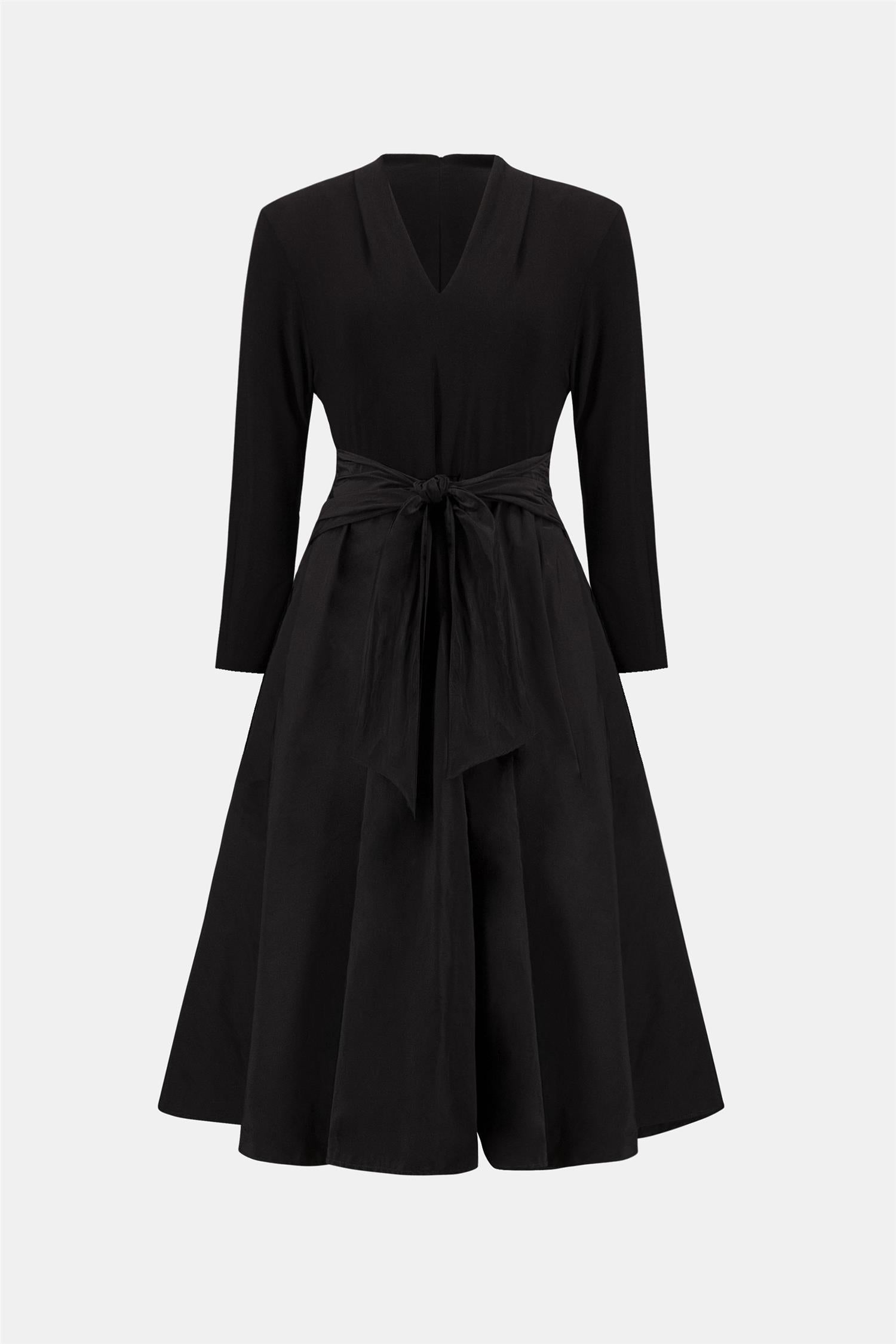 Silky Knit and Memory Fit and Flare Dress Black