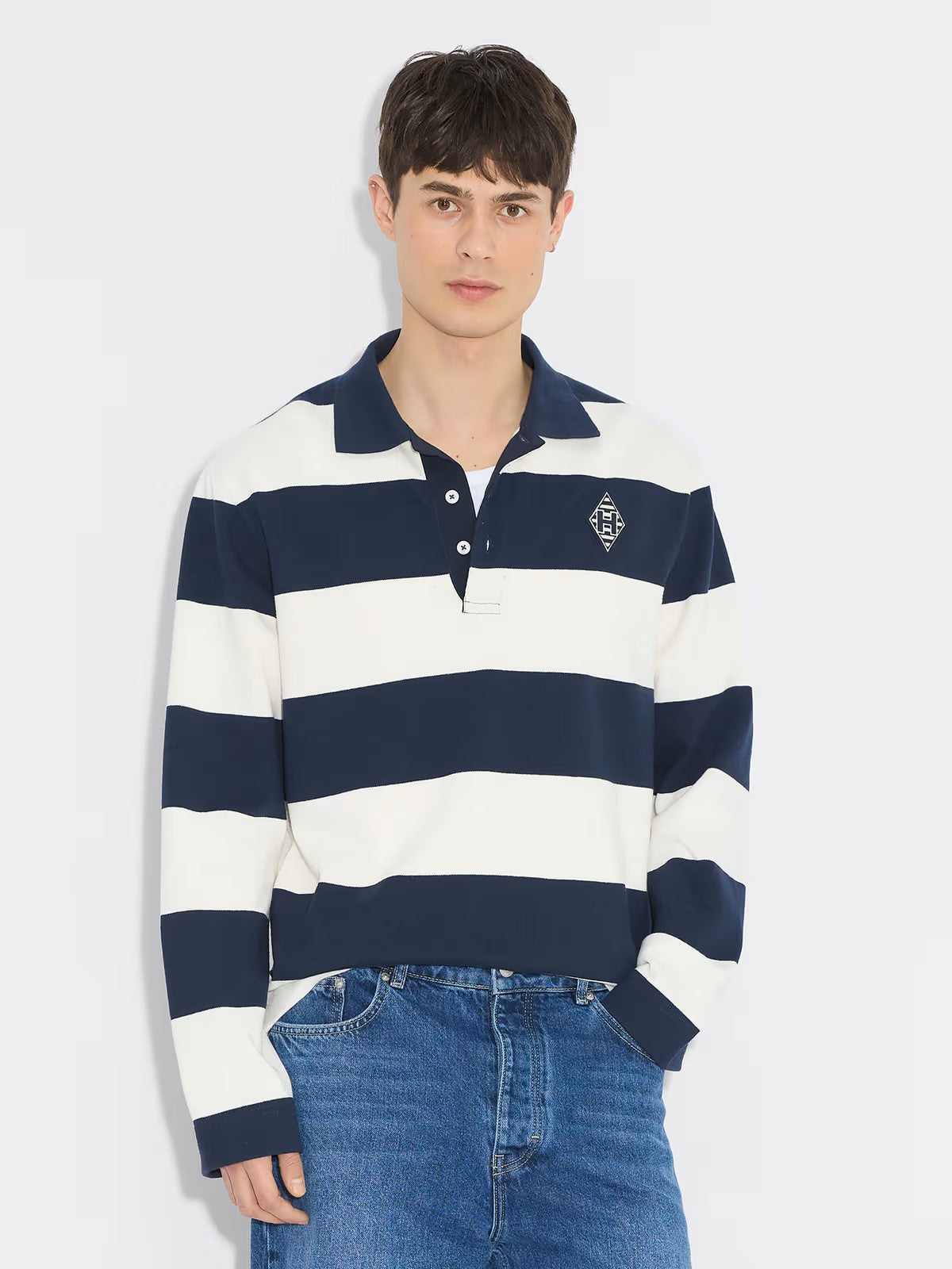 Rugby Polo Navy Stripe