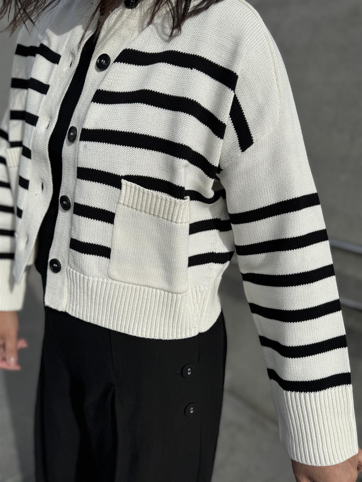 CARDIGAN MED STRIPER